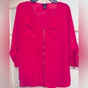 Rue21 Pink Gold Buttoned Relaxed Blouse
